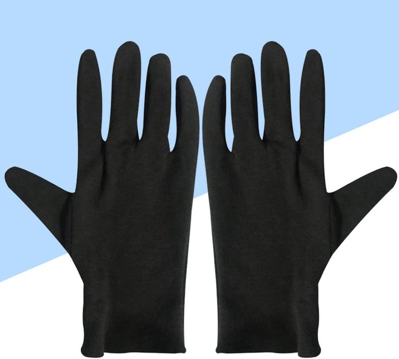 klarako Cotton Gloves 12 Pairs Eczema Dry Hands Moisturizing Serving Archival Cleaning Jewelry Silver Inspection Gloves M - Image 5