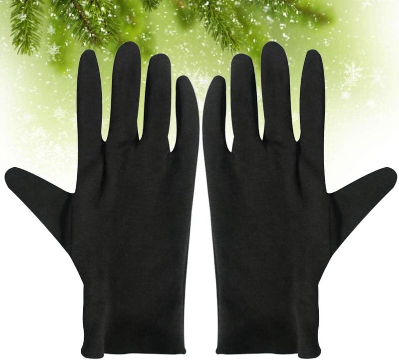 klarako Cotton Gloves 12 Pairs Eczema Dry Hands Moisturizing Serving Archival Cleaning Jewelry Silver Inspection Gloves M - Image 4