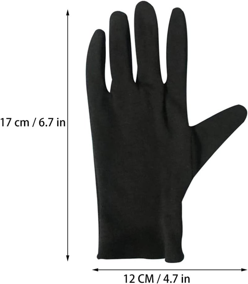 klarako Cotton Gloves 12 Pairs Eczema Dry Hands Moisturizing Serving Archival Cleaning Jewelry Silver Inspection Gloves M - Image 2
