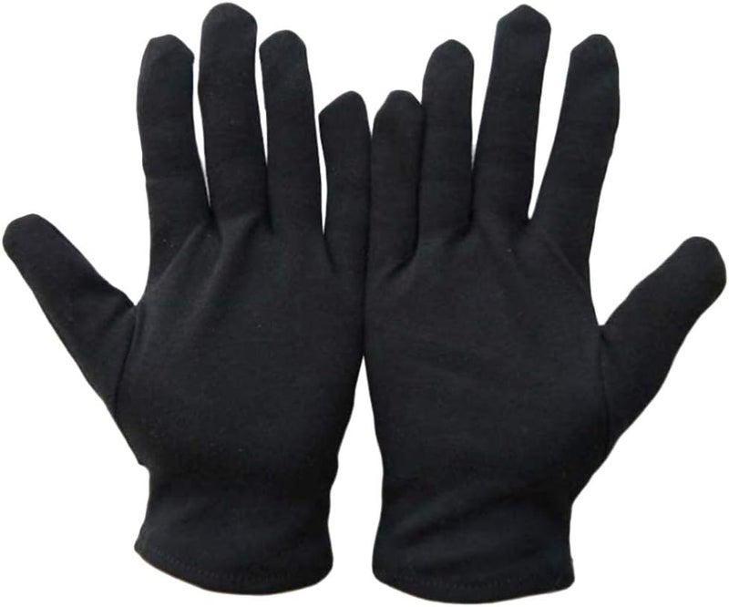 klarako Cotton Gloves 12 Pairs Eczema Dry Hands Moisturizing Serving Archival Cleaning Jewelry Silver Inspection Gloves M - Image 1