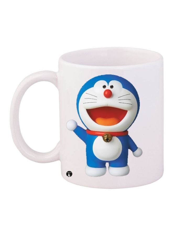 Doraemon Printed Coffee Mug White/Blue/Red 11ounce