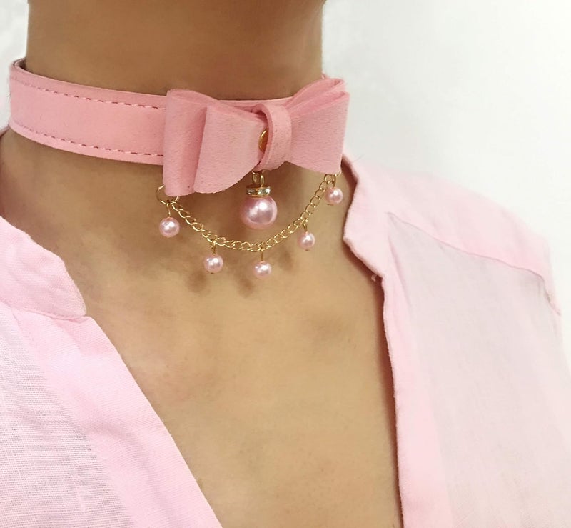Intimate Lover Bell Choker Collar Necklace Lolita Bow Collar Cat Kitty Velvet Necklace - Image 2