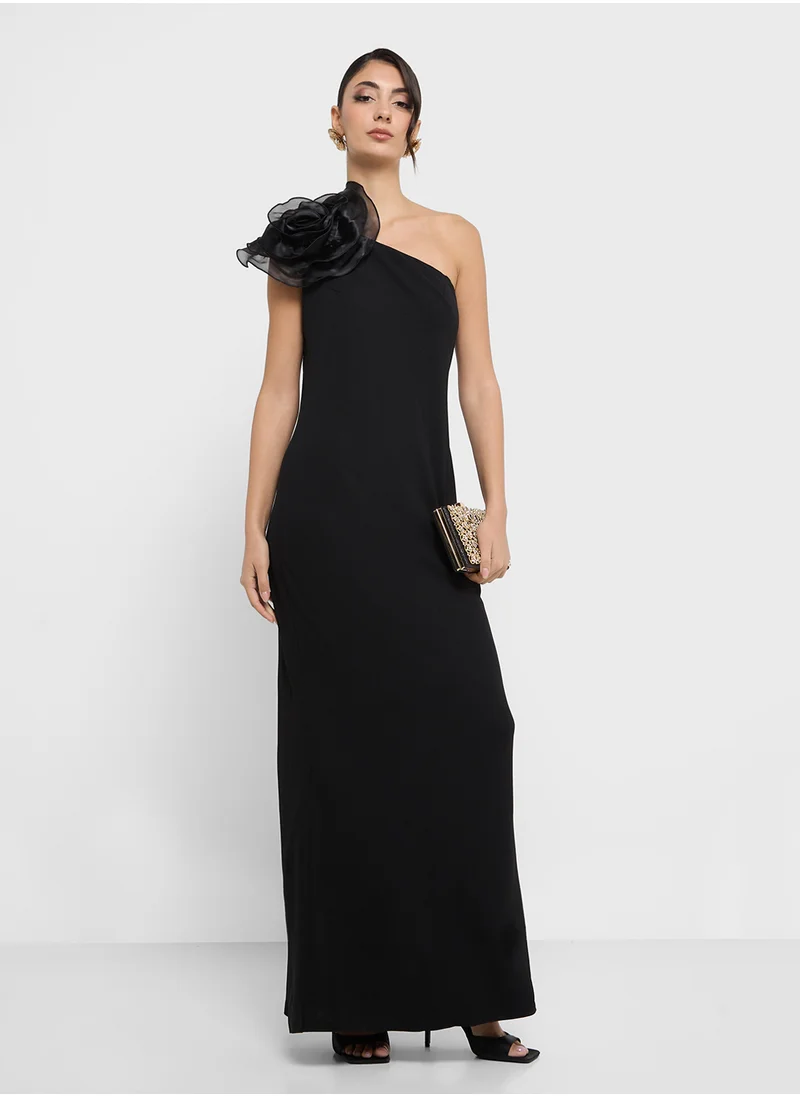 Ella Limited Edition One Shoulder Dress With Floral Detail