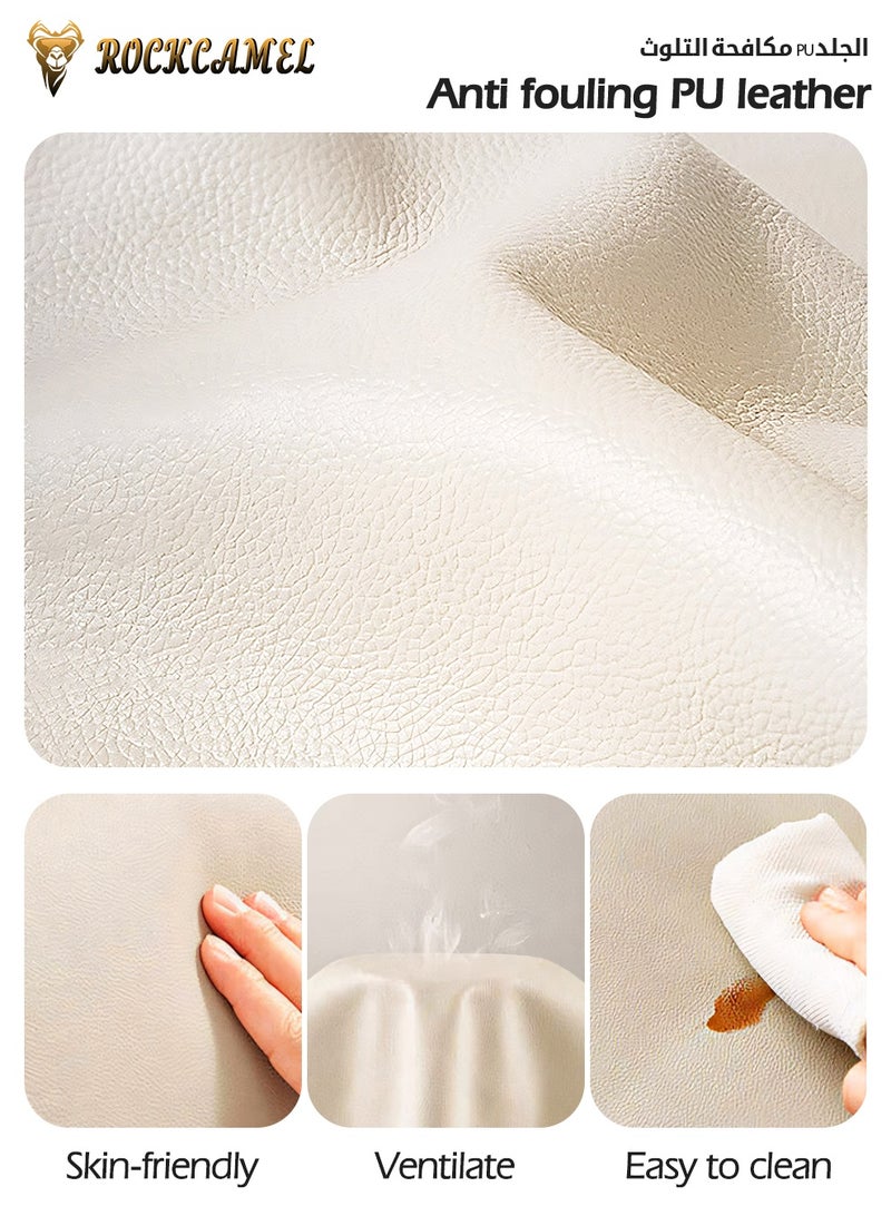 ROCKCAMEL كرسي ألعاب مريح، كرسي مكتب للمساحات الصغيرة، كرسي مكتب منزلي مع مسند قدم قابل للسحب، كرسي كمبيوتر بمسند ظهر مرتفع مع مسند رأس سميك للغاية ووسادة من اللاتكس، مريح للجلوس لساعات طويلة، أبيض - Image 4