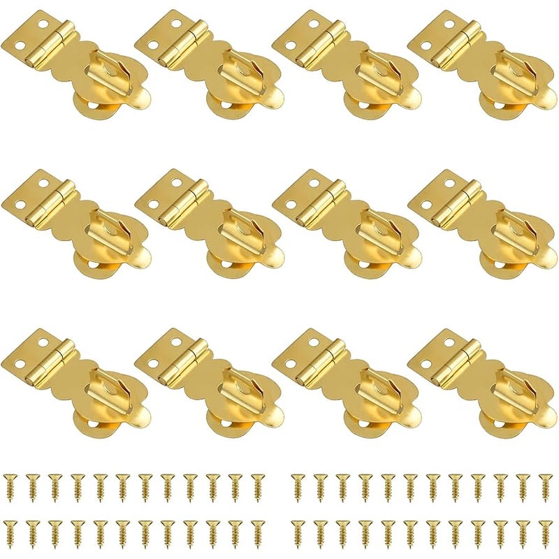 Aifeier ET 12Pcs Brass Solid Padlock Mini Buckles, Small Mini Decorative Hasp Locks with Screws for Gift Boxes Wooden Box Jewelry Box Wine Gift Case Chest Suitcase - Image 1