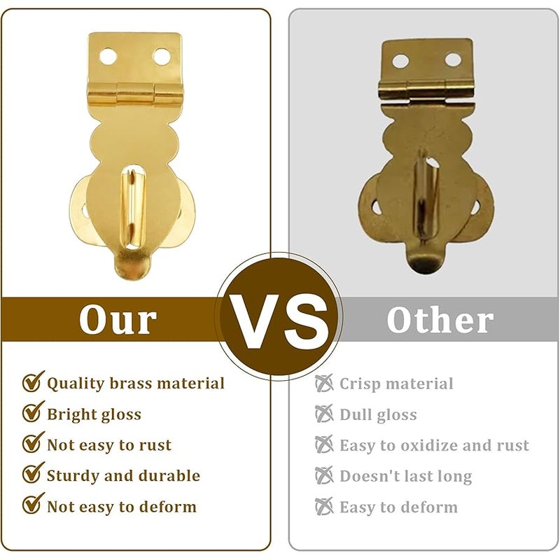 Aifeier ET 12Pcs Brass Solid Padlock Mini Buckles, Small Mini Decorative Hasp Locks with Screws for Gift Boxes Wooden Box Jewelry Box Wine Gift Case Chest Suitcase - Image 3