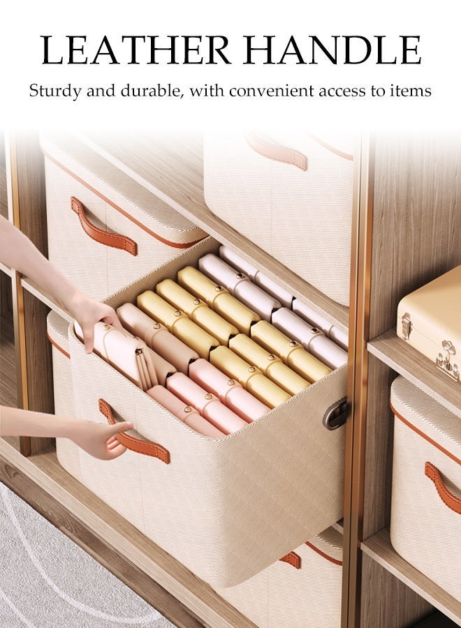 DUNISO Foldable Storage Box with Lid, Large Toy Storage Bin with Handles,Heavy Duty Fabric Storage Bins,Space Saving Toy Chest Box,Collapsible Books Baskets,Suitable for Home Playroom Travel(2 PCS,36*25*20 cm) - Image 4