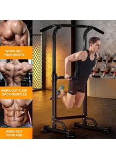 lureonthe Power Tower Dip Station Pull Up Bar for Home Adjustable Height Multifunctional Home Strength Training Fitness Exercise Equipment Simple Installation Home Fitness Equipment  - Image 3