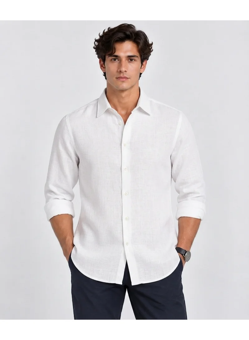 فكتور اند جين Men's Textured Relaxed Fit Shirt