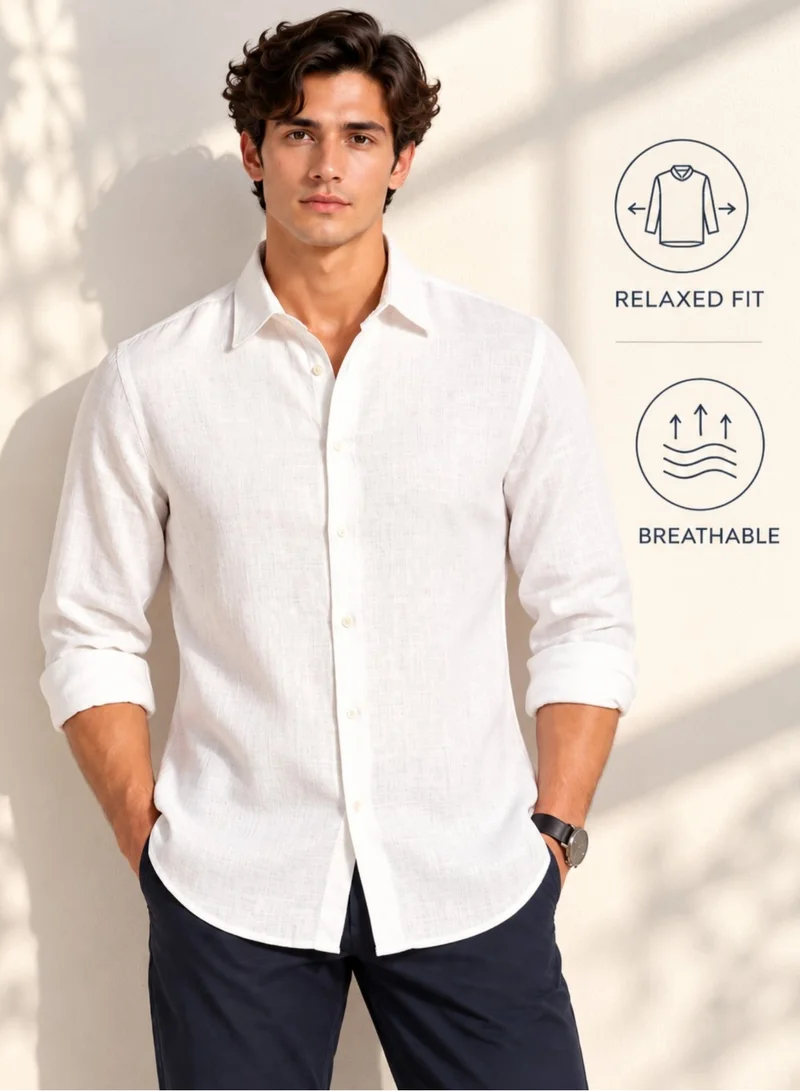 فكتور اند جين Men's Textured Relaxed Fit Shirt