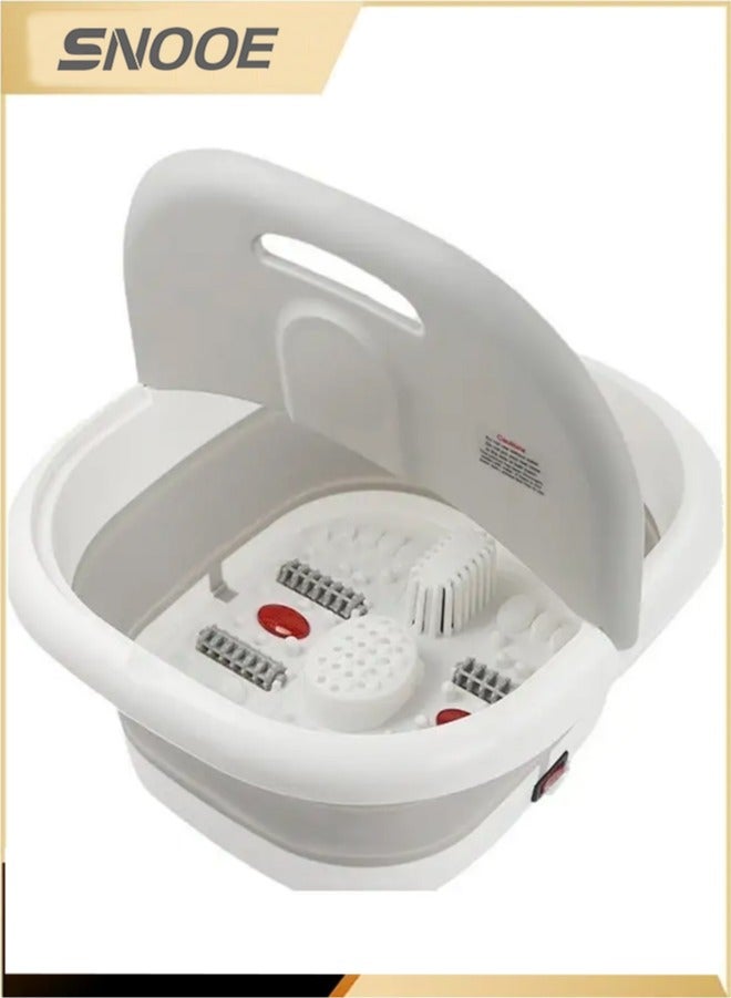 Snooe Foot Massager, Foot Spa Massager with Temperature Control, Vibration and Flowing Bubbles, Foldable Electric Spa Bath Massager with Heat Bubbles and Vibration - Image 2