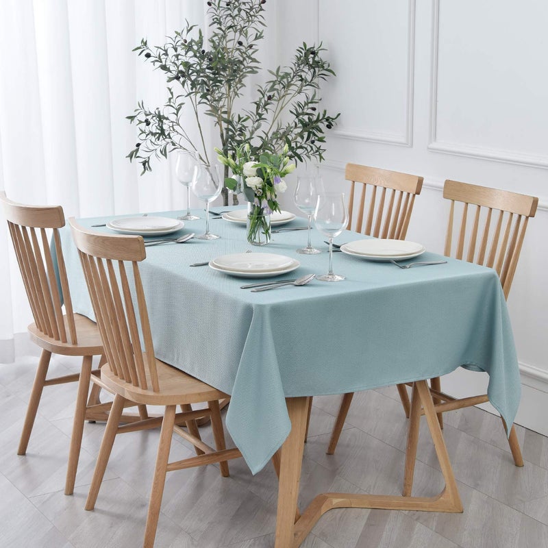 maxmill Textured Tablecloth Stain Resistant Waterproof and Wrinkle Resistant Washable Soft Table Cloth Fabric Table Cover for Dining Room and Outdoor Use Rectangle 60 x 120 Inch Dusty Blue