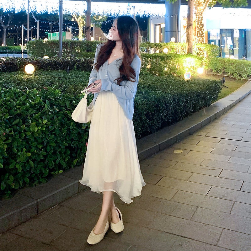 Fairy Skirt Chic Gentle Little 2024 Summer New White Veil Skirt Irregular A- line Mesh Skirt - Image 4