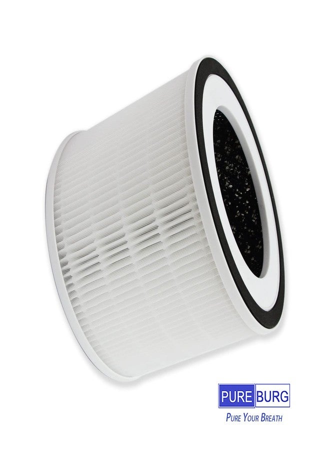 PUREBURG فلاتر بديلة من بيوربيرغ متوافقة مع أجهزة تنقية الهواء هيموكس H06 وأفلويا غالا، عبوة من قطعتين H13 فلتر كربون نشط بتقنية هيبا الحقيقية، ترشيح ثلاثي المراحل - Image 3