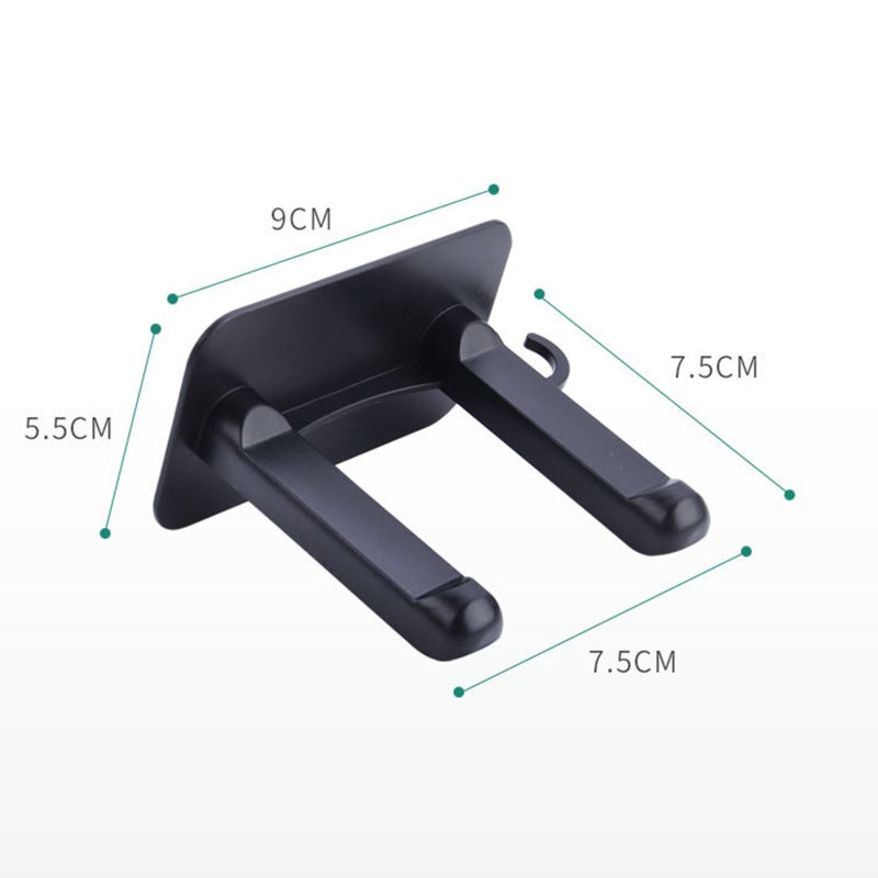 Hair Dryer Holder 1-Piece Black No-Drill Install - Space-Saving Durable Hair Dryer Hanging Rack for Bathroom Hotel Home Guesthouse - Image 3