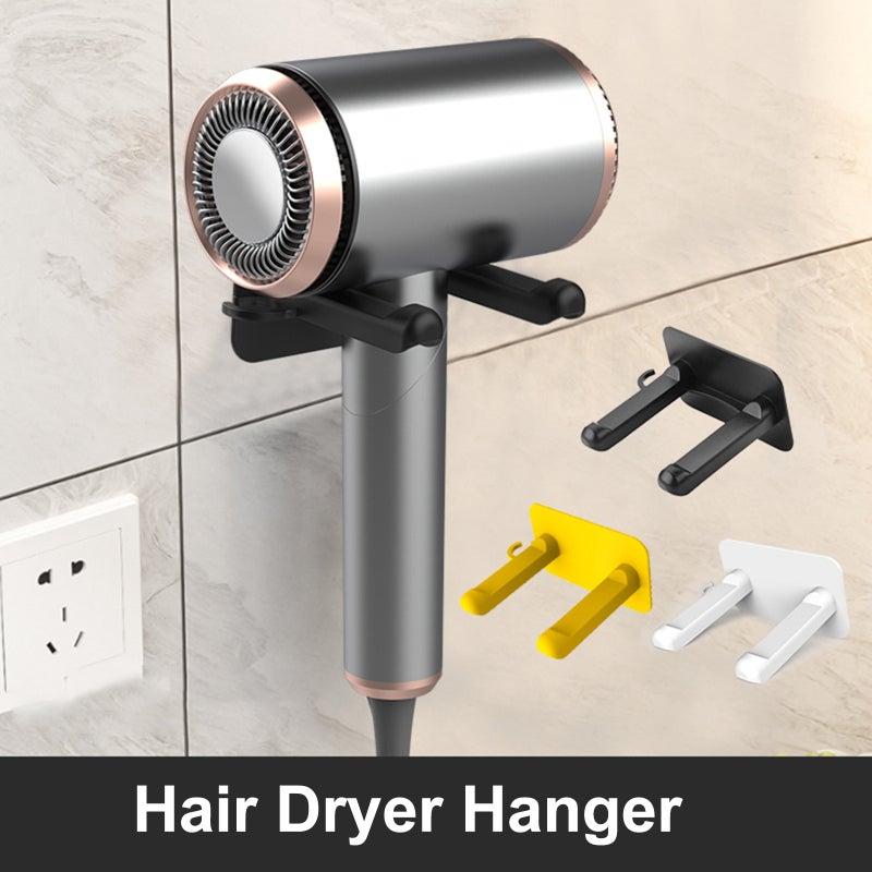 Hair Dryer Holder 1-Piece Black No-Drill Install - Space-Saving Durable Hair Dryer Hanging Rack for Bathroom Hotel Home Guesthouse - Image 4