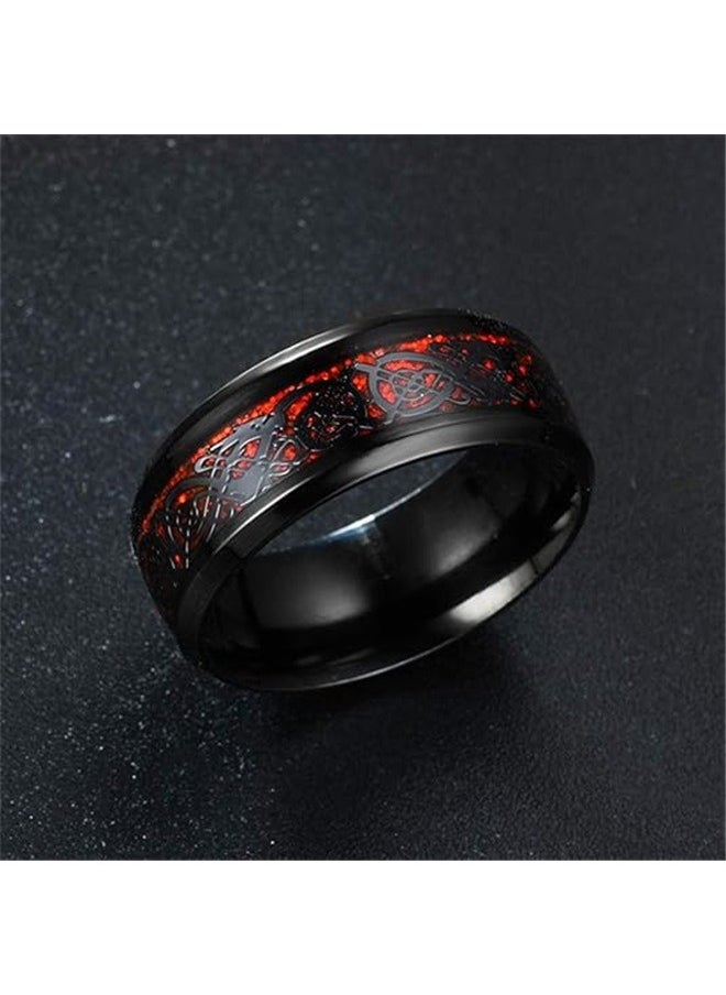 yongsheng Stainless Steel Dragon Inlay Ring， Men Women Wedding Ring 10#  - Image 3