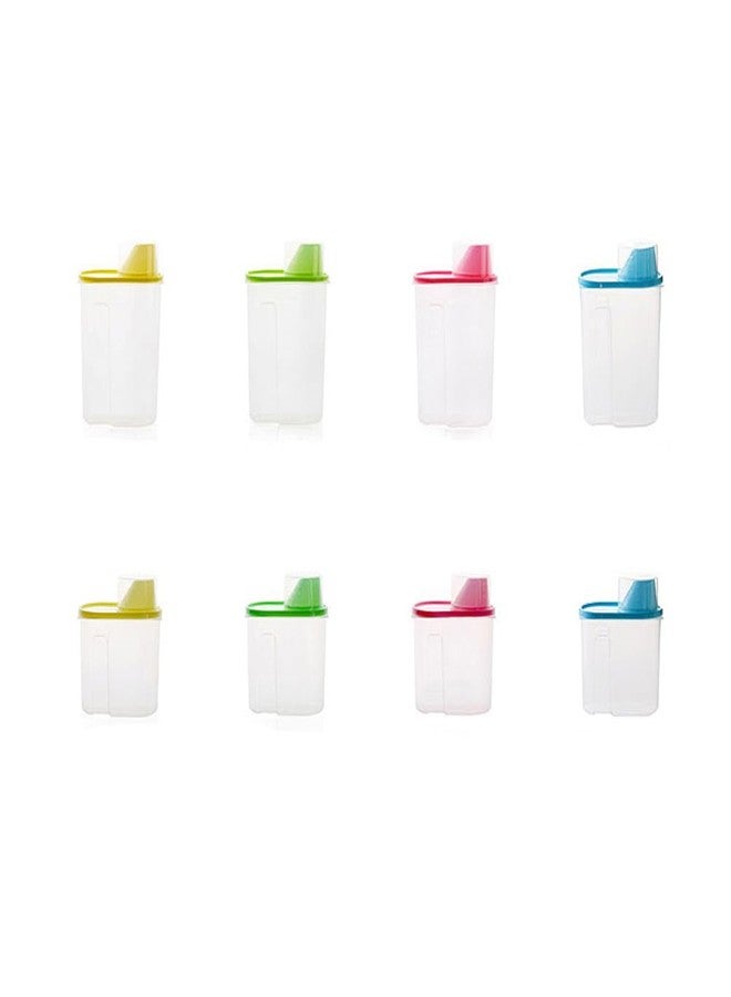 أموسفون حاوية تخزين طعام محكمة الإغلاق من أموسفن مزودة بفوهة صب وكوب قياس، موزع حبوب شفاف للأرز والفاصوليا والسكر والشوفان، منظم لمطبخك، 8.26 × 6.29 × 3.14 بوصة - Image 2