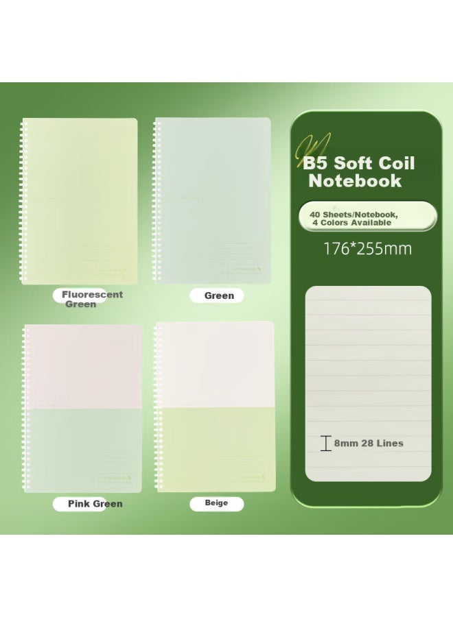 Masmarcu M&g B5 Notebook, High-quality Simple Soft Spiral Notebook, Student Error Correction Journal, Study Supplies, Pfl Beige, 1 Book With 40 Sheets, Xq0284wm - Image 1