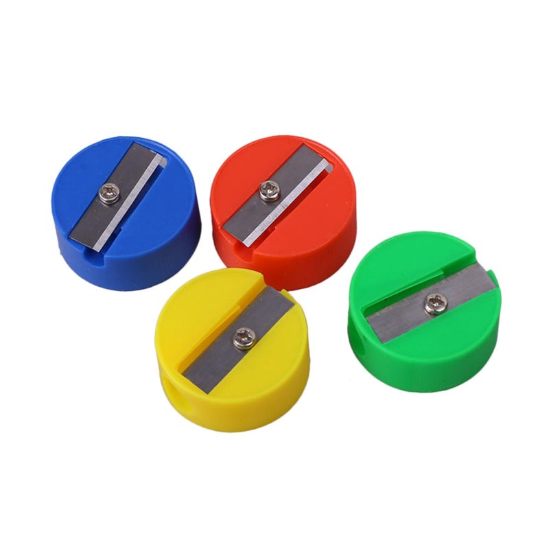 Mini Plastic Pencil Sharpeners 100 Pieces Round Design Colorful Manual For Classroom Stationery Supplies - Image 2