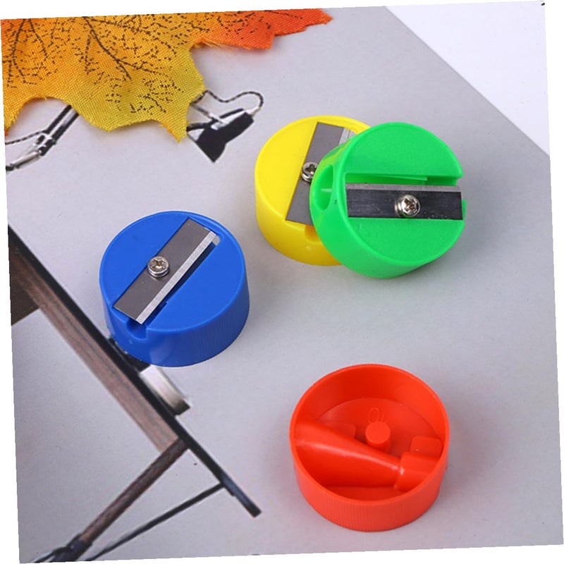 Mini Plastic Pencil Sharpeners 100 Pieces Round Design Colorful Manual For Classroom Stationery Supplies - Image 5