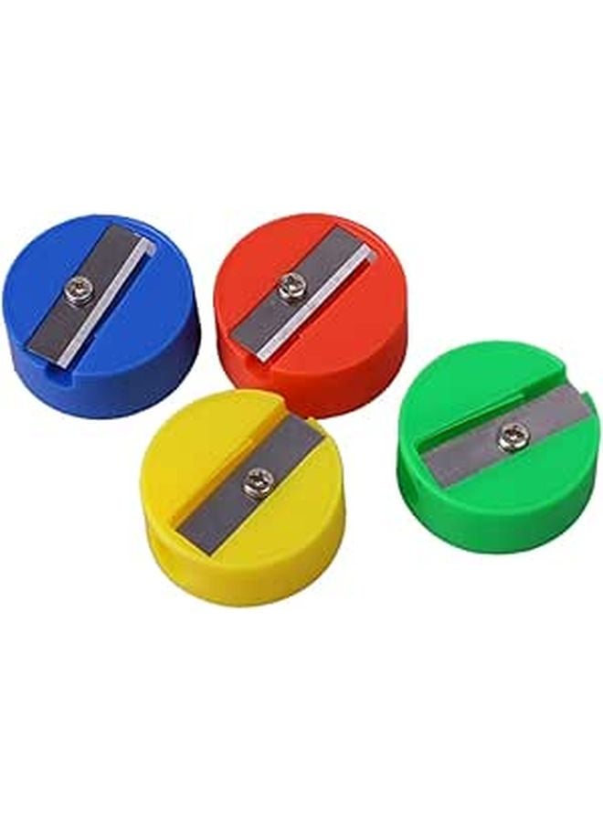 Mini Plastic Pencil Sharpeners 100 Pieces Round Design Colorful Manual For Classroom Stationery Supplies - Image 1