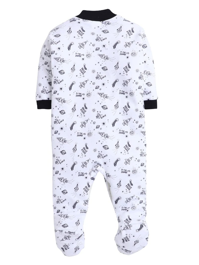 EIO 100% Cotton Baby Rompers Sleepsuits Jumpsuits Night Suits for Newborn Baby Boys & Girls | Soft Infant Bodysuit | Pack of 3 Kids Rompers - Image 5