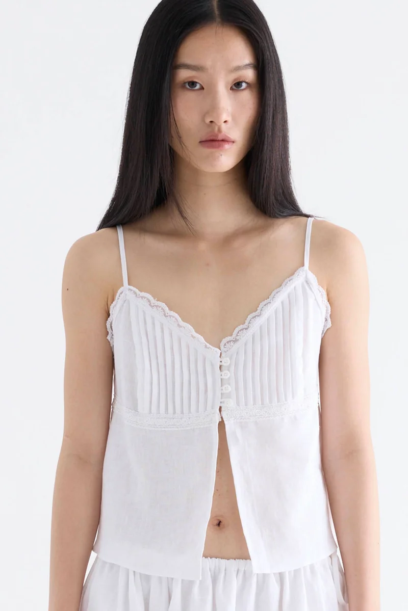 ذا اديتورز ماركت Mia Pleated Split-Front Top
