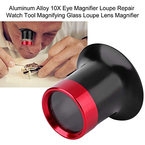 Salmue 10X Jewelry Loop Magnifier, Aluminum Alloy Single Small Lightweight Eye Magnifying Loupe for Repair Watch Glass for Gems, Jewelry, Coins, Stamps - Image 2