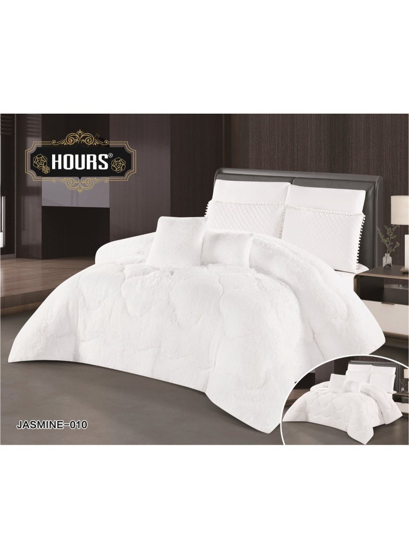 أورز مفرش ملكي 8  قطع نفرين شتوي وجهين وجه مخمل وجه فرو سميك مقاس كينج 220x240 - Image 1