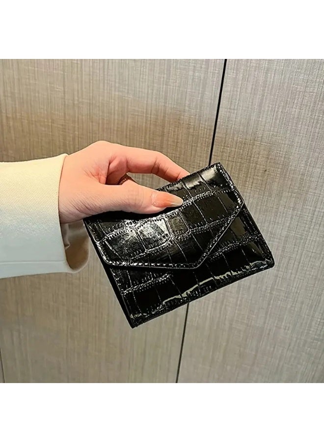 Women's wallet for carrying credit cards and ATM ID card holder, leather money wallet (black) - Image 4