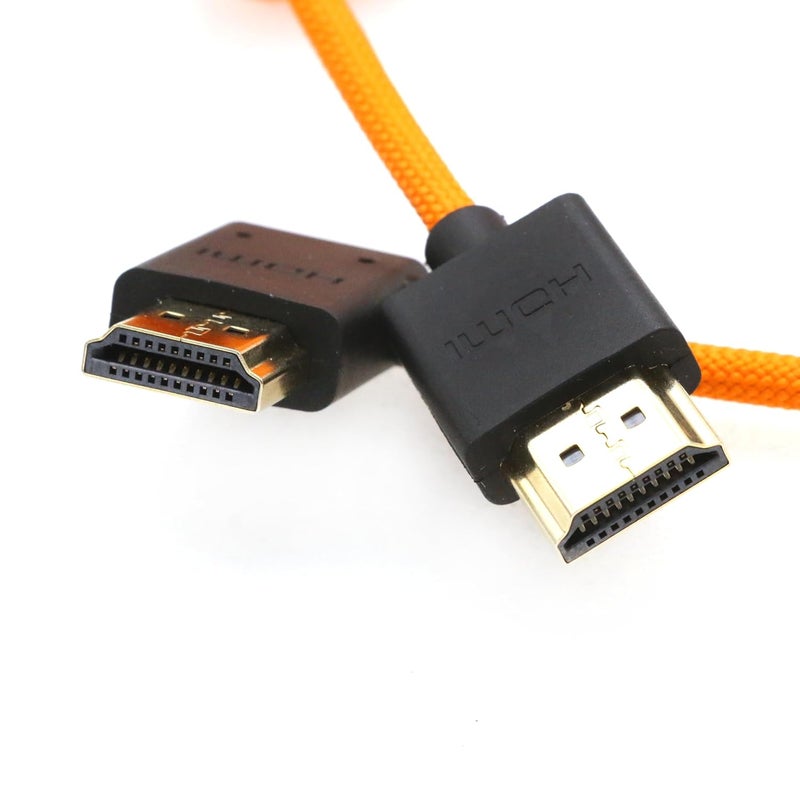 اس زد ار ام سي سي كابل 8K HDMI إلى HDMI بزاوية قائمة فائق السرعة ملفوف مضفر للكاميرا Z Cam E2 Sony FX6 FX9 Canon EOS C70 C300 Portkeys BM5 Atomos Ninjav V Shogun Monitor - Image 4