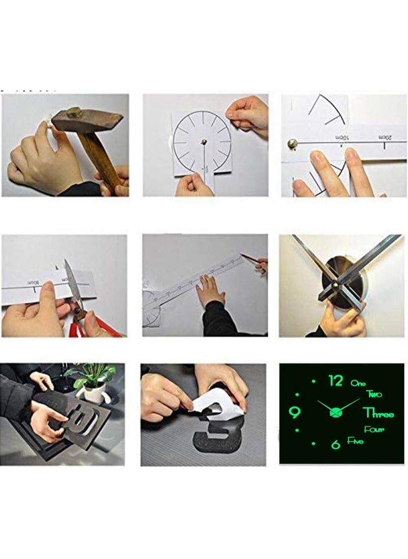 3D Wall Clock Large DIY Large Frameless Wall Clock Stickers Acrylic Wall Clock Modern Design DIY Wall Decoration Clock