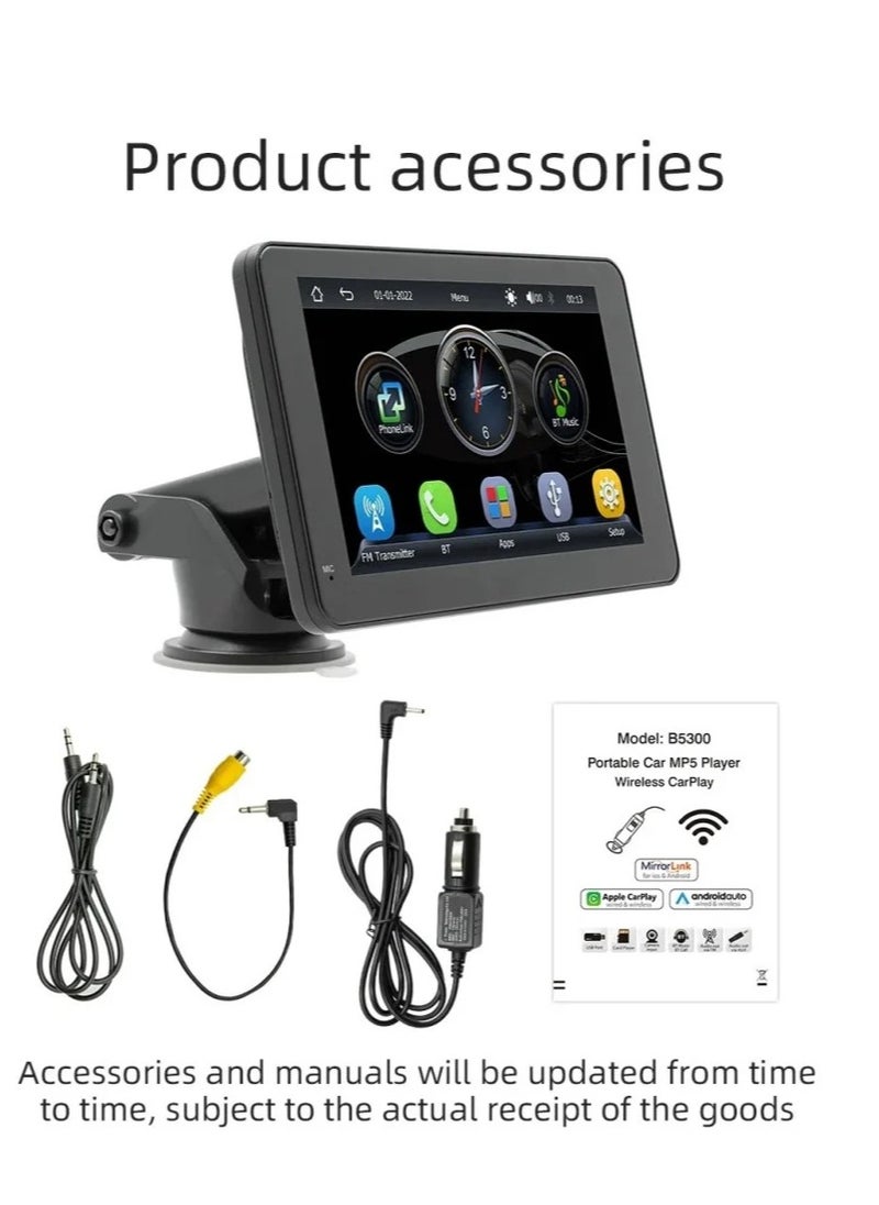 7 inch touch screen car screen supports CarPlay and Android Auto; easy to install without having to disassemble the car interior.