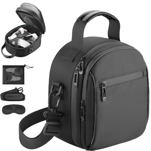 FOREGOER Carrying Case Compatible with Meta Quest 3S/Quest 2/ Apple Vision Pro Original Elite Strap, for Oculus Quest 3/2/Vision Pro Accessories (Black) - Image 1