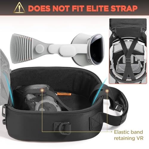 FOREGOER Carrying Case Compatible with Meta Quest 3S/Quest 2/ Apple Vision Pro Original Elite Strap, for Oculus Quest 3/2/Vision Pro Accessories (Black) - Image 4