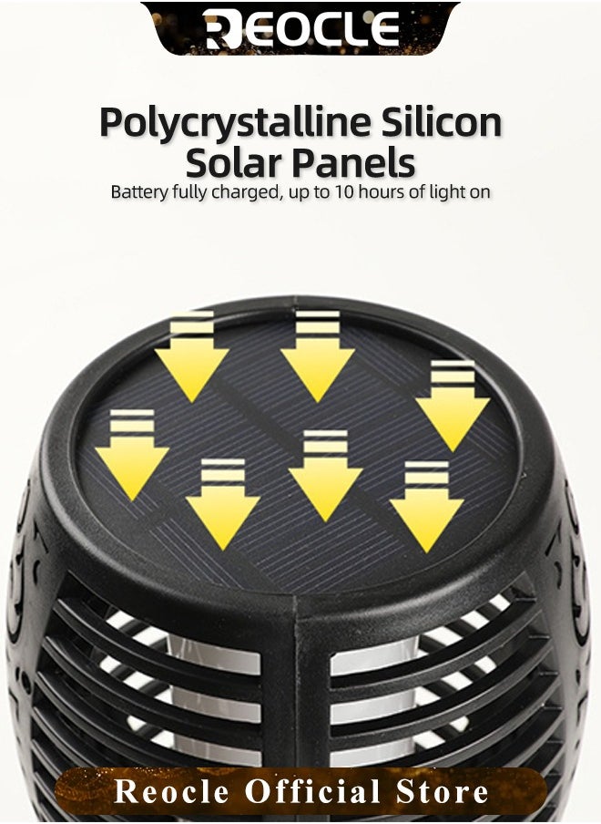 REOCLE 4 Pack Solar Lights for Outdoor Use Flickering Flame Solar Lights for Outside with Waterproof & Auto On/Off Outdoor Solar Lights for Yard Garden & Lawn & Outdoor Decoration  - Image 4