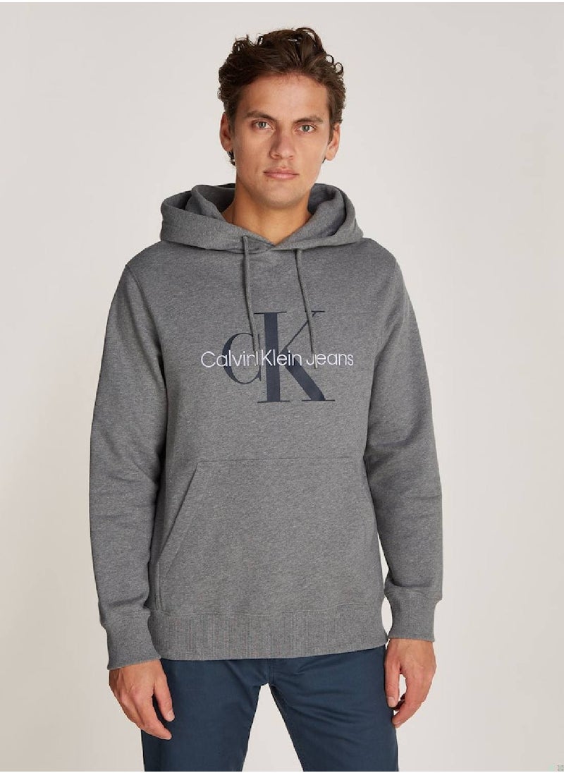 Men's  Cotton Blend Fleece Hoodie , Grey - Cotton - pzsku/ZFAA1629C33707591624DZ/45/_/1728978293/f63b921e-b5e4-4c27-bd85-395e2b14e358