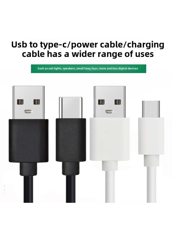 Micro Data Cable V8 For Android Typec USB Fast Charging Mobile Phone Bluetooth Headset Charging Cable Power Cord-Color:Typec 80cm Copper White - Image 1