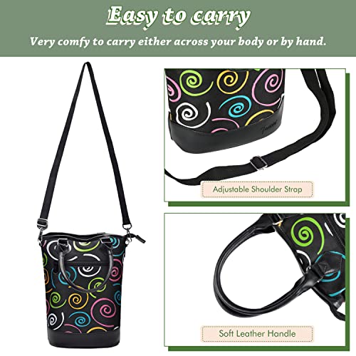 Tirrinia Insulated Wine Gift carrier Tote - Travel Padded 2 Bottle Wine/Champagne Cooler Bag with Handle and Adjustable Shoulder Strap, Great Wine Lover Gift, SPIRAL - Image 3