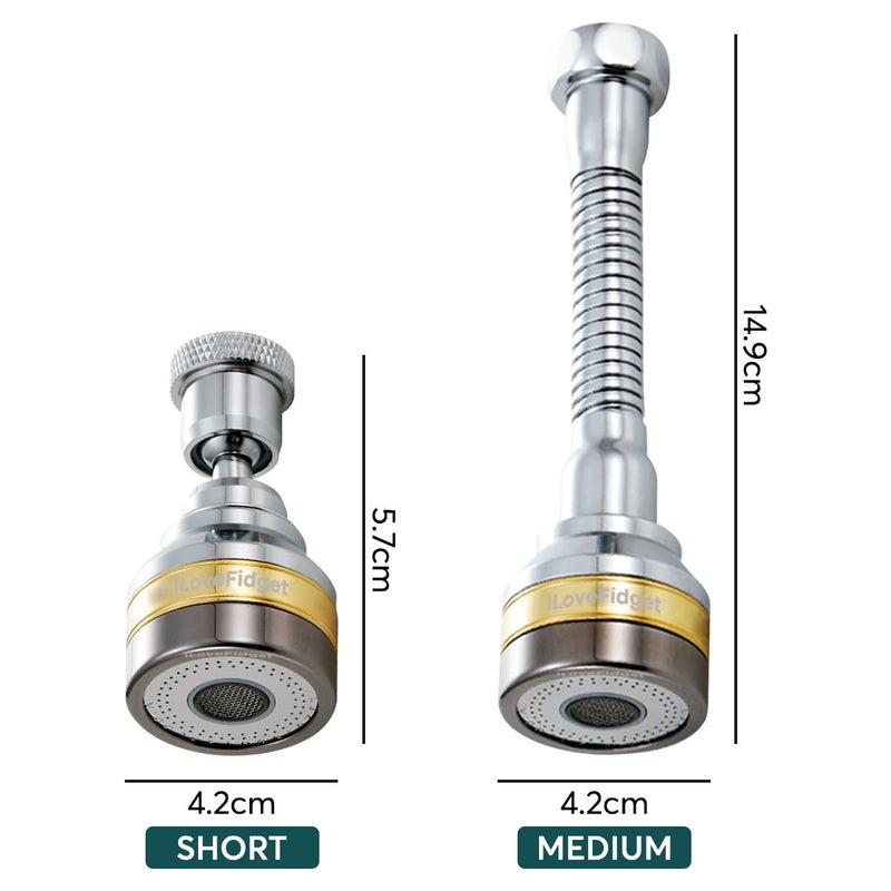 Ilovefidget Kitchen Faucet Spray Head  Solid Brass And Stainless Steel  360 Degree Rotatable Aerator - 3 Flow Mode Adjustable  High Pressure Booster  Anti-Splash  Water Saving Faucet Sink - Image 3