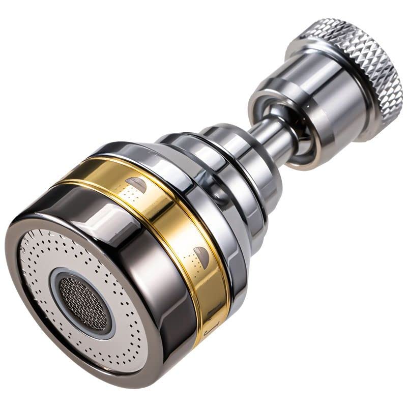 Ilovefidget Kitchen Faucet Spray Head  Solid Brass And Stainless Steel  360 Degree Rotatable Aerator - 3 Flow Mode Adjustable  High Pressure Booster  Anti-Splash  Water Saving Faucet Sink - Image 4