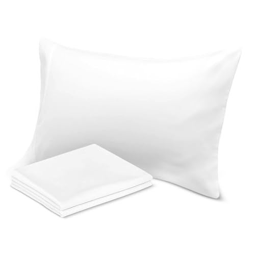 Avalon Bedding Pillow Cases Standard Size White Pillow Cases Set of 2 Cotton Blend 200 TC Soft  Breathable Perfect for Home  Hospital Hotel Quality Queen Pillow Protectors 30x20 Inches