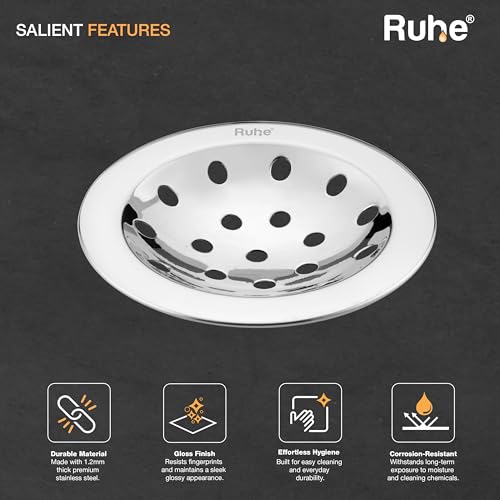 Ruhe® 3 Inch Premium Grade Stainless Steel Solid Polka Floor Drainer/Jali | Set of 2 - Image 5