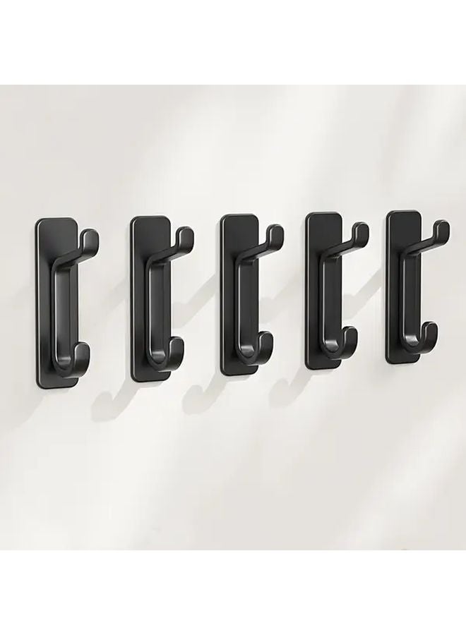 Heavy Duty Adhesive Hooks Black 2pcs No Drill Installation 22 Lbs Weight Capacity For Kitchen Bathroom Tiles Glass - Image 4