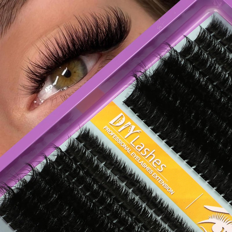 Himirell C Curl Lash Clusters Extensions 280 Pcs Individual Eye lash Clusters 100D Cluster Eyelash Lashes Wispy Clusters Lashes Makeup at Home - DIY Lash Extension Kit for Self Application (9-18MM) Mix - Image 4