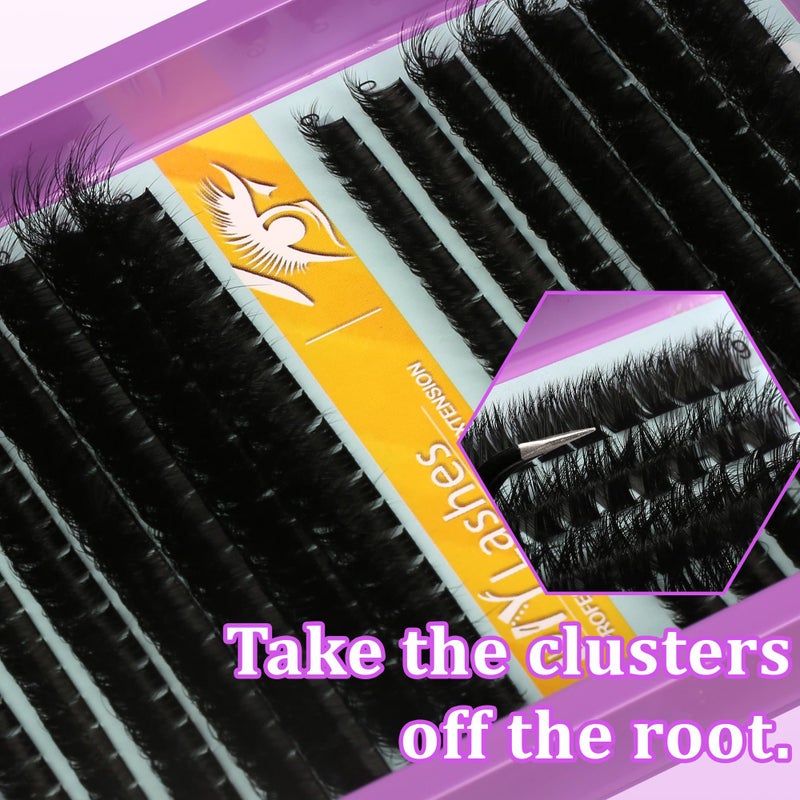 Himirell C Curl Lash Clusters Extensions 280 Pcs Individual Eye lash Clusters 100D Cluster Eyelash Lashes Wispy Clusters Lashes Makeup at Home - DIY Lash Extension Kit for Self Application (9-18MM) Mix - Image 5