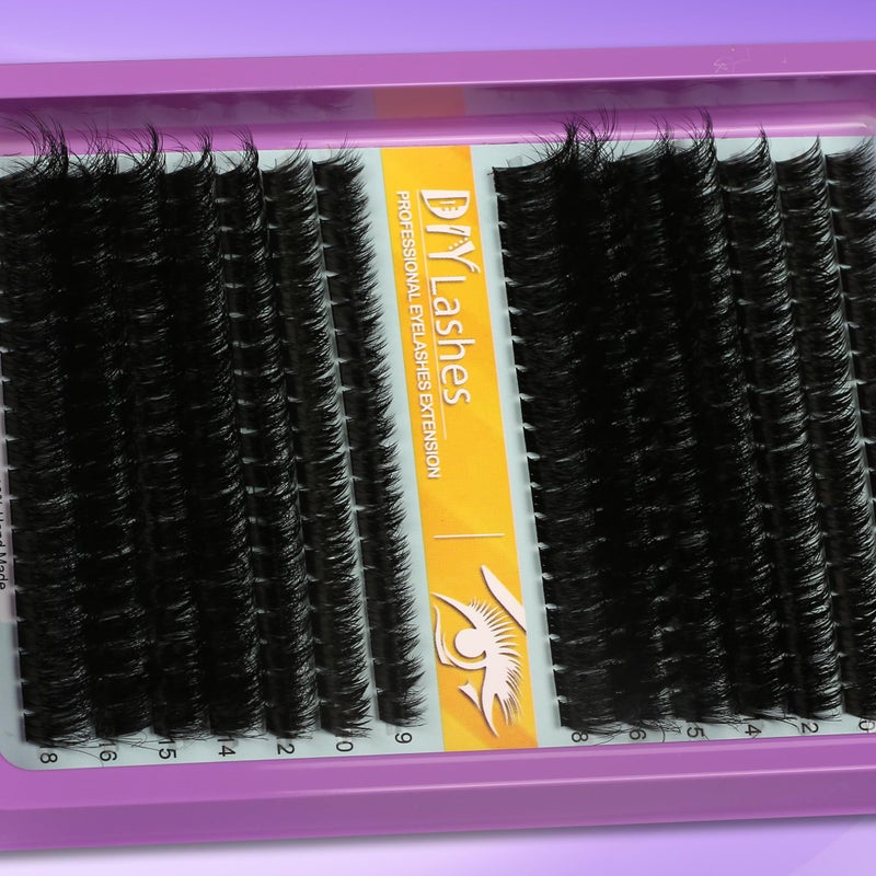 Himirell C Curl Lash Clusters Extensions 280 Pcs Individual Eye lash Clusters 100D Cluster Eyelash Lashes Wispy Clusters Lashes Makeup at Home - DIY Lash Extension Kit for Self Application (9-18MM) Mix - Image 3