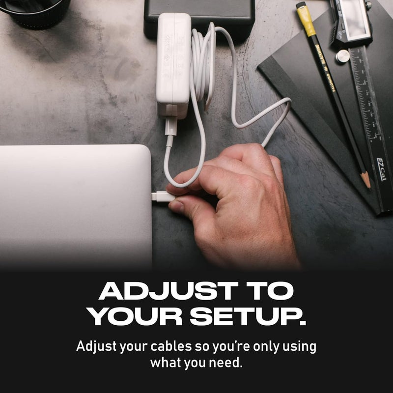 Fuse Reel The Side Kick Collapsible Charger Organizer and Travel Accessory,Usb-c, Compatible with MacBook and PC Charging Cords and Adapter Cable Management White - Image 4