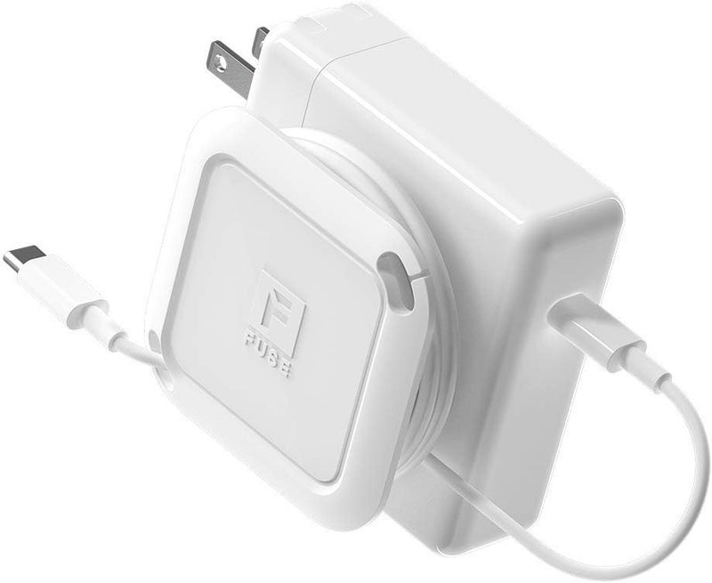 Fuse Reel The Side Kick Collapsible Charger Organizer and Travel Accessory,Usb-c, Compatible with MacBook and PC Charging Cords and Adapter Cable Management White - Image 1